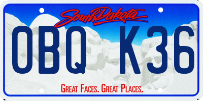 SD license plate 0BQK36