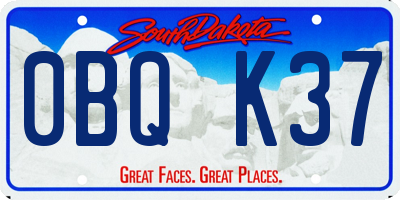 SD license plate 0BQK37