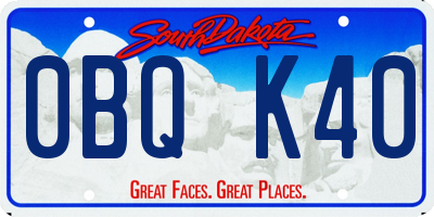 SD license plate 0BQK40