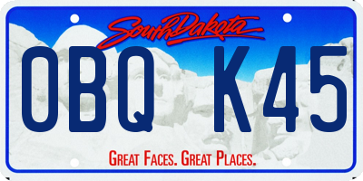 SD license plate 0BQK45