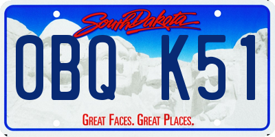 SD license plate 0BQK51