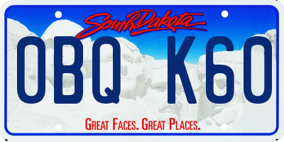SD license plate 0BQK60