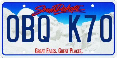 SD license plate 0BQK70