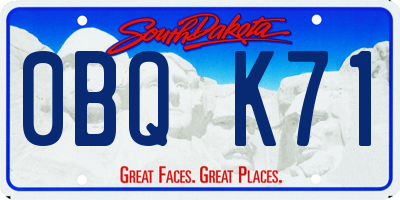 SD license plate 0BQK71