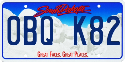 SD license plate 0BQK82
