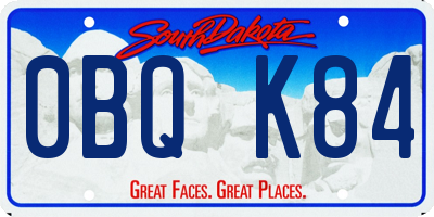 SD license plate 0BQK84
