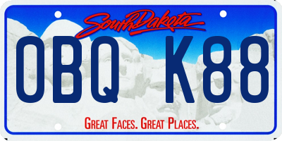 SD license plate 0BQK88