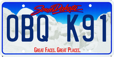 SD license plate 0BQK91