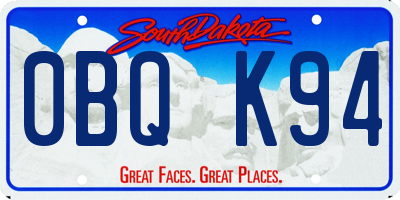 SD license plate 0BQK94