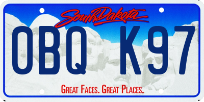 SD license plate 0BQK97