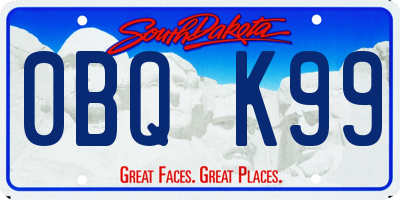 SD license plate 0BQK99