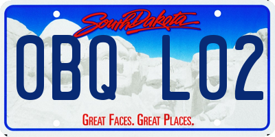 SD license plate 0BQL02