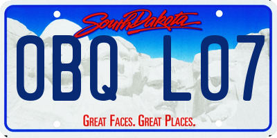 SD license plate 0BQL07