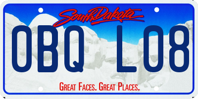 SD license plate 0BQL08