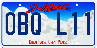 SD license plate 0BQL11