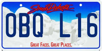 SD license plate 0BQL16