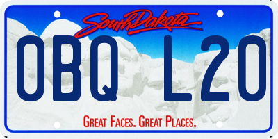 SD license plate 0BQL20