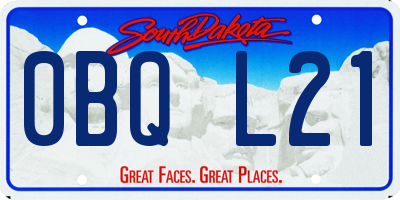 SD license plate 0BQL21