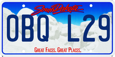 SD license plate 0BQL29