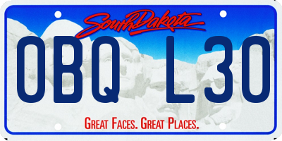 SD license plate 0BQL30