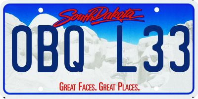 SD license plate 0BQL33