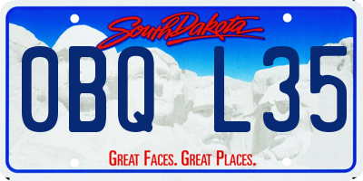 SD license plate 0BQL35