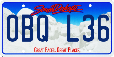 SD license plate 0BQL36