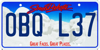 SD license plate 0BQL37
