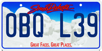 SD license plate 0BQL39
