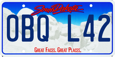 SD license plate 0BQL42