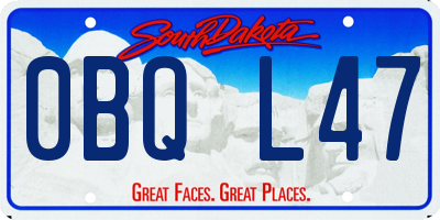 SD license plate 0BQL47