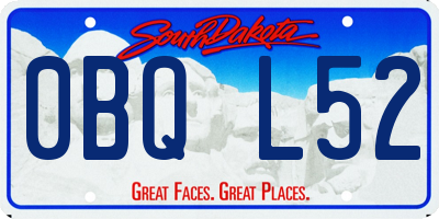 SD license plate 0BQL52