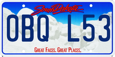 SD license plate 0BQL53