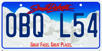 SD license plate 0BQL54