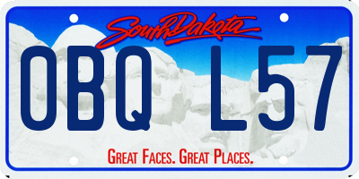 SD license plate 0BQL57