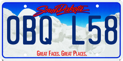 SD license plate 0BQL58