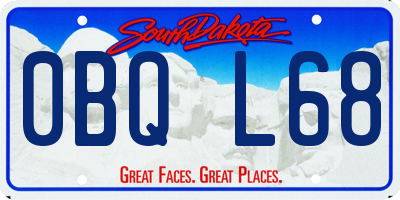 SD license plate 0BQL68