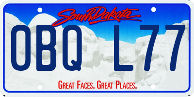 SD license plate 0BQL77