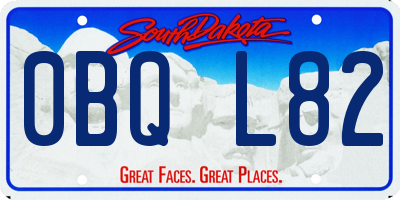SD license plate 0BQL82