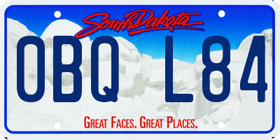SD license plate 0BQL84