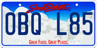 SD license plate 0BQL85