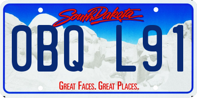 SD license plate 0BQL91