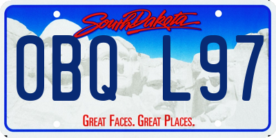 SD license plate 0BQL97