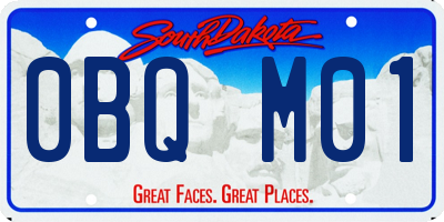 SD license plate 0BQM01