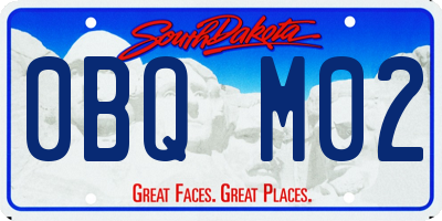 SD license plate 0BQM02