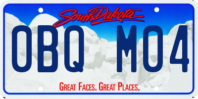 SD license plate 0BQM04