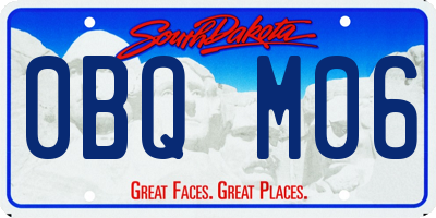 SD license plate 0BQM06
