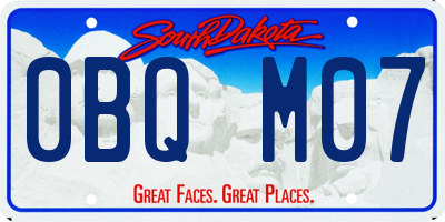 SD license plate 0BQM07