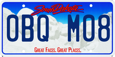 SD license plate 0BQM08