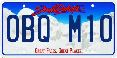 SD license plate 0BQM10